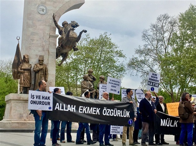 'God, Bread, Freedom'. One of the more original #1Mayıs protests by the anticapi
