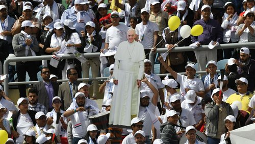 Pope Francis leads