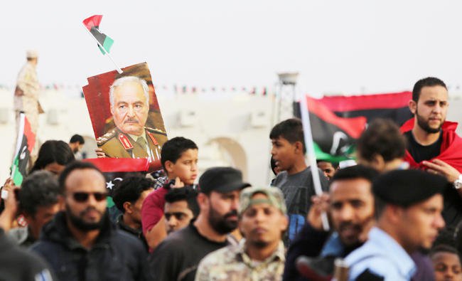 Pro-Haftar supporters