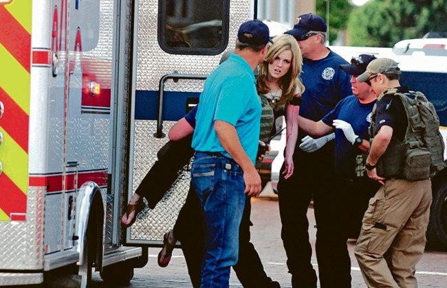 An injured woman